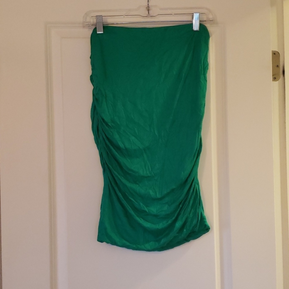 Green ruched pencil skirt or Tube top